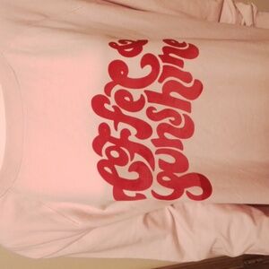 NEW! Wildfox XXL pink cotton sweatshirt. "Coffee & Sunshine"